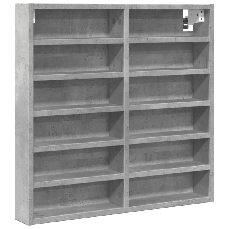 Vitrinenschrank Betongrau 60x8,5x58 cm Holzwerkstoff