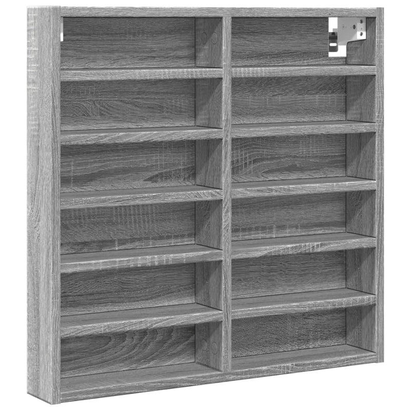 Vitrinenschrank Grau Sonoma 60x8,5x58 cm Holzwerkstoff