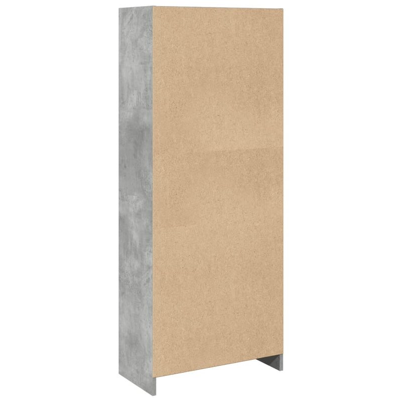 Bücherregal Betongrau 57x28,5x141 cm Holzwerkstoff