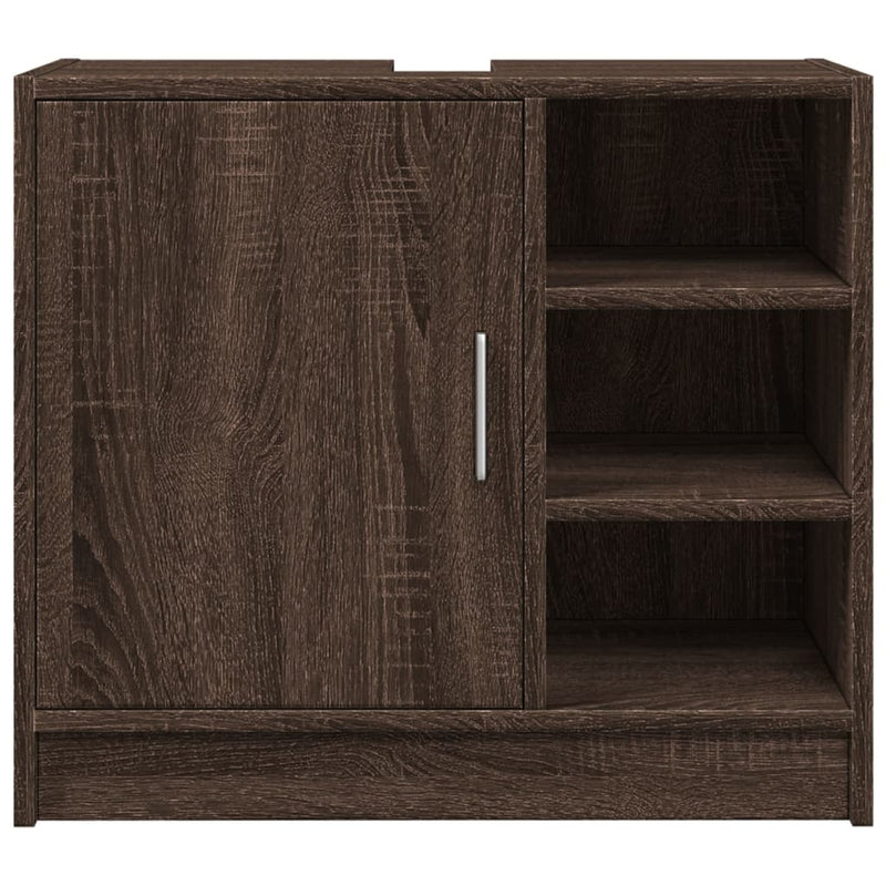 Waschbeckenschrank Braun Eichen-Optik 63x29x55 cm Holzwerkstoff