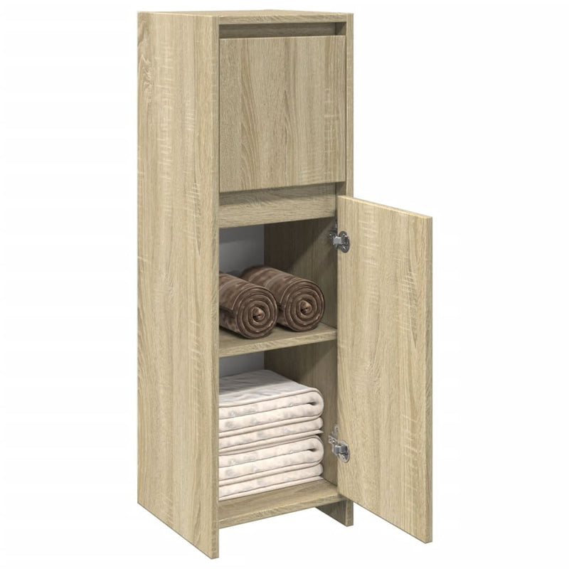 Badezimmerschrank Sonoma-Eiche 30x30x95 cm Holzwerkstoff