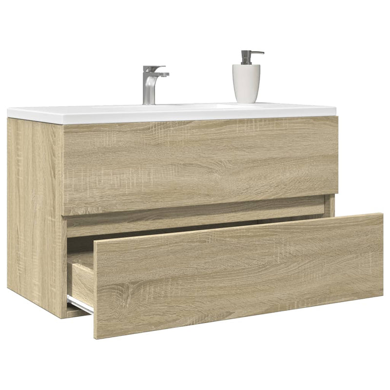 Waschbeckenunterschrank Sonoma-Eiche 80x38,5x45cm Holzwerkstoff