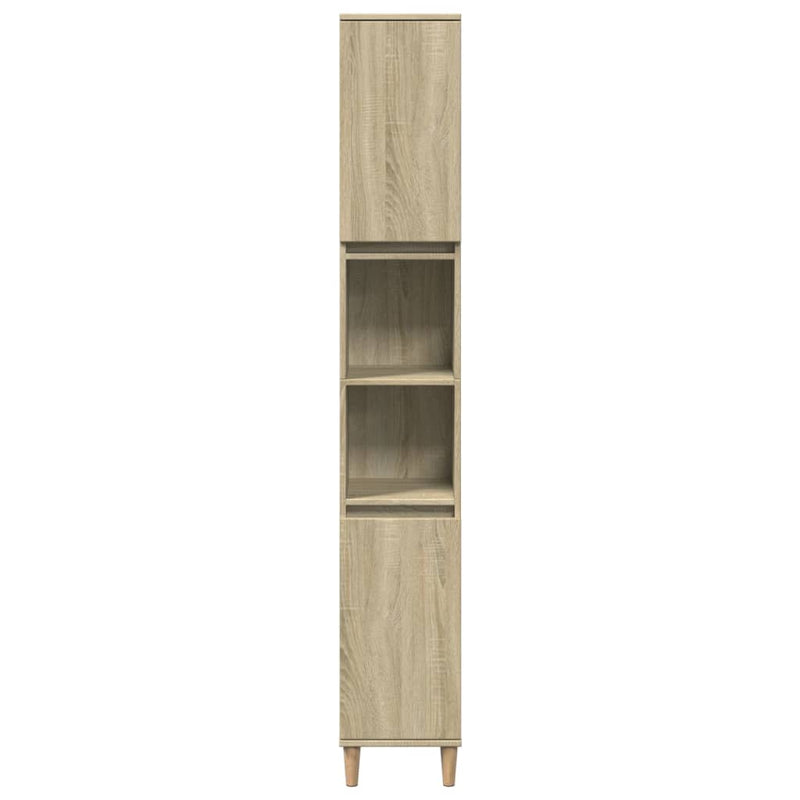 Badschrank Sonoma-Eiche 30x30x190 cm Holzwerkstoff