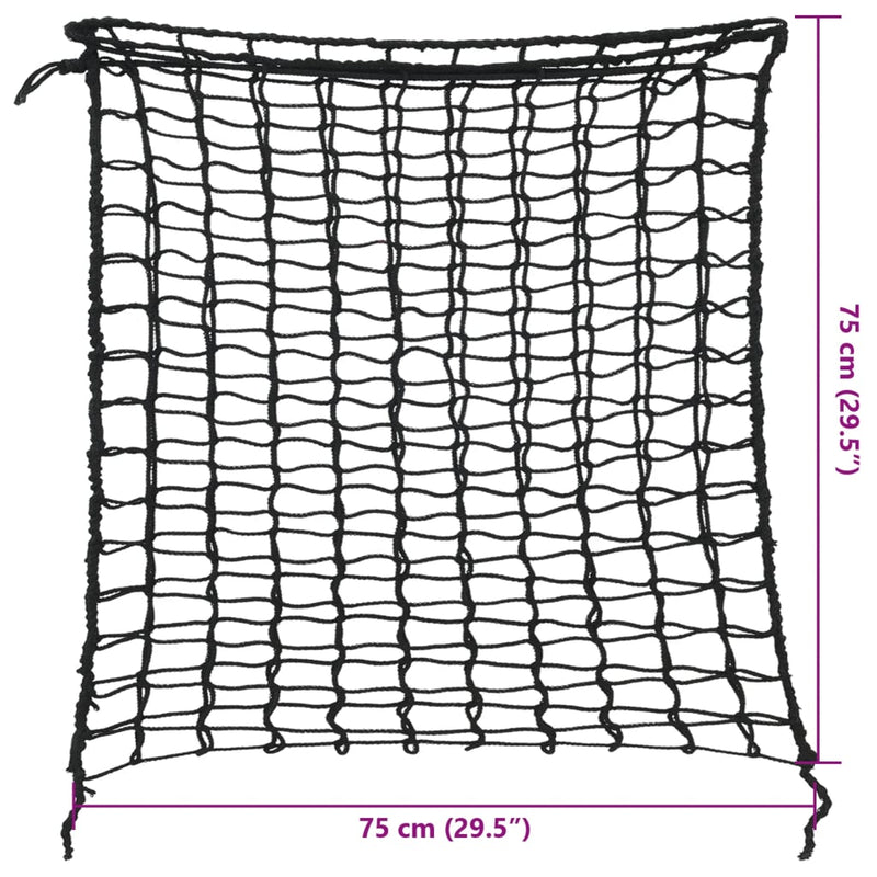 Heunetze 2 Stk. Quadratisch Schwarz 75x75 cm PP