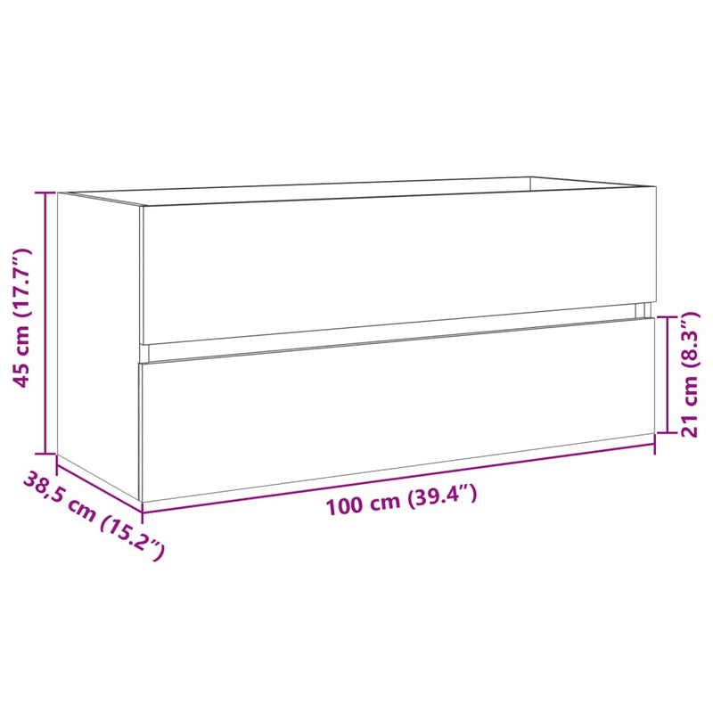 Waschbeckenschrank Sonoma-Eiche 100x38,5x45 cm Holzwerkstoff