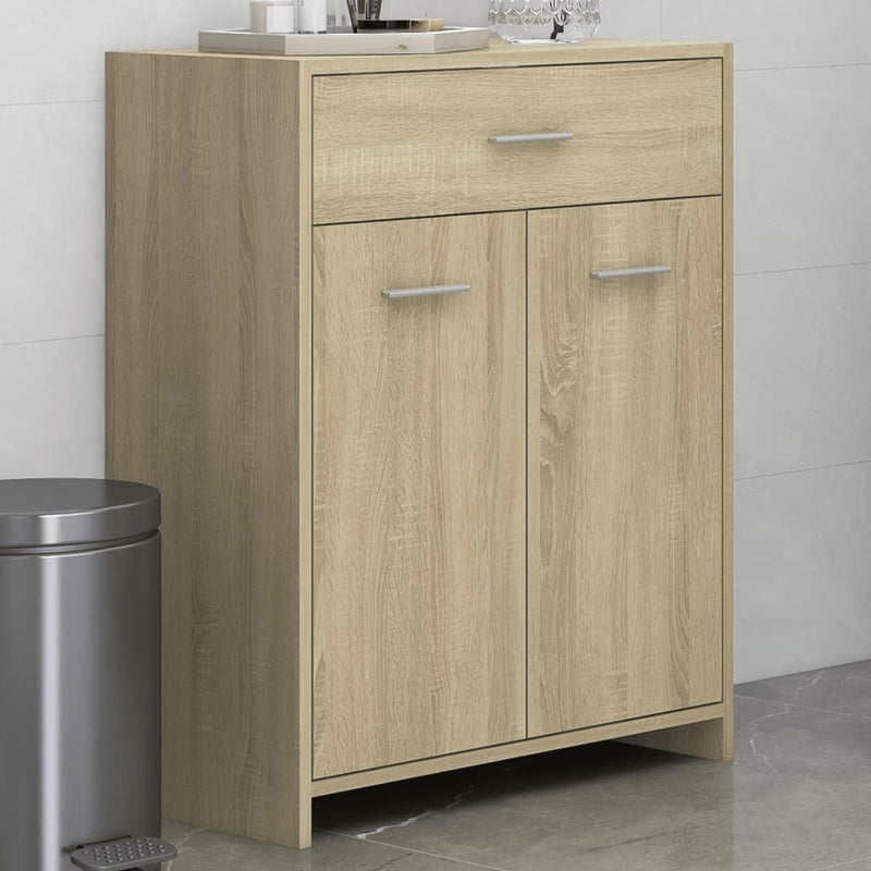 Badezimmerschrank Sonoma-Eiche 60x33x80 cm Holzwerkstoff