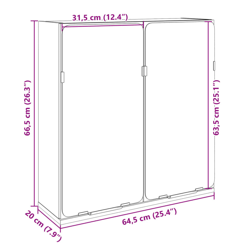 Bad-Spiegelschrank Sonoma-Eiche 64,5x20x66,5 cm Holzwerkstoff