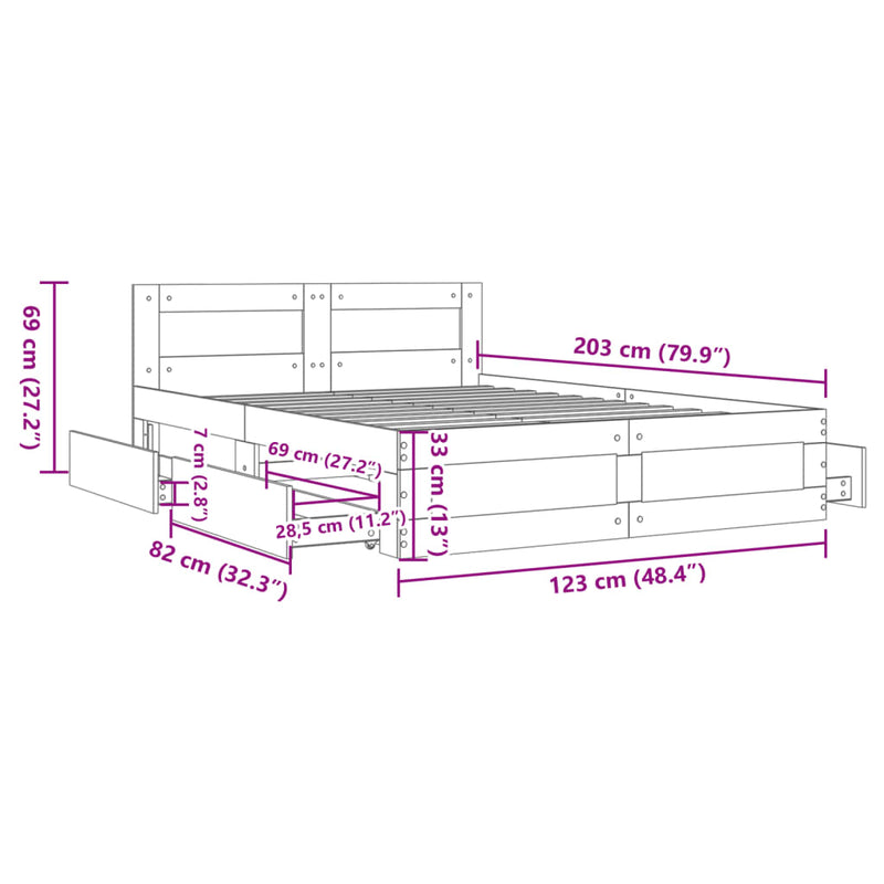 Bettgestell mit Kopfteil ohne Matratze Schwarz 120x200 cm