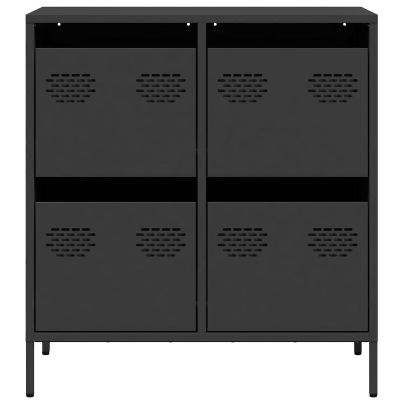 Sideboard Schwarz 68x39x73,5 cm Kaltgewalzter Stahl