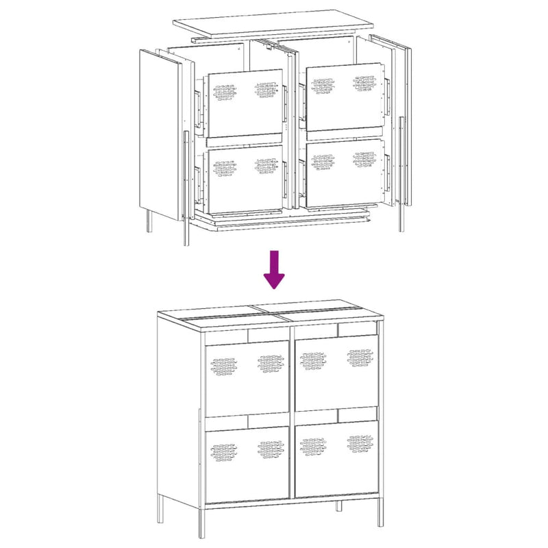 Sideboard Anthrazit 68x39x73,5 cm Kaltgewalzter Stahl