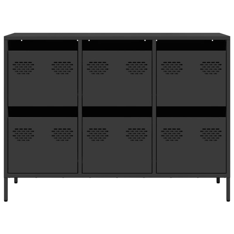 Sideboard Schwarz 101,5x39x73,5 cm Kaltgewalzter Stahl