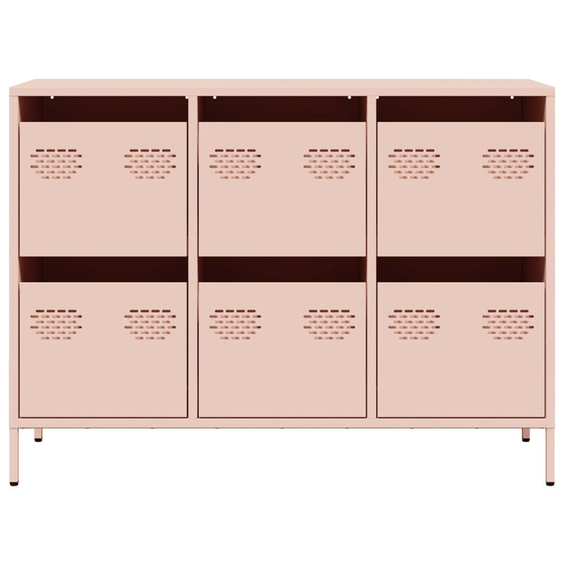 Sideboard Rosa 101,5x39x73,5 cm Kaltgewalzter Stahl