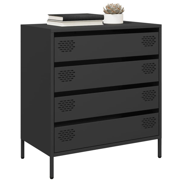 Sideboard Schwarz 68x39x73,5 cm Kaltgewalzter Stahl