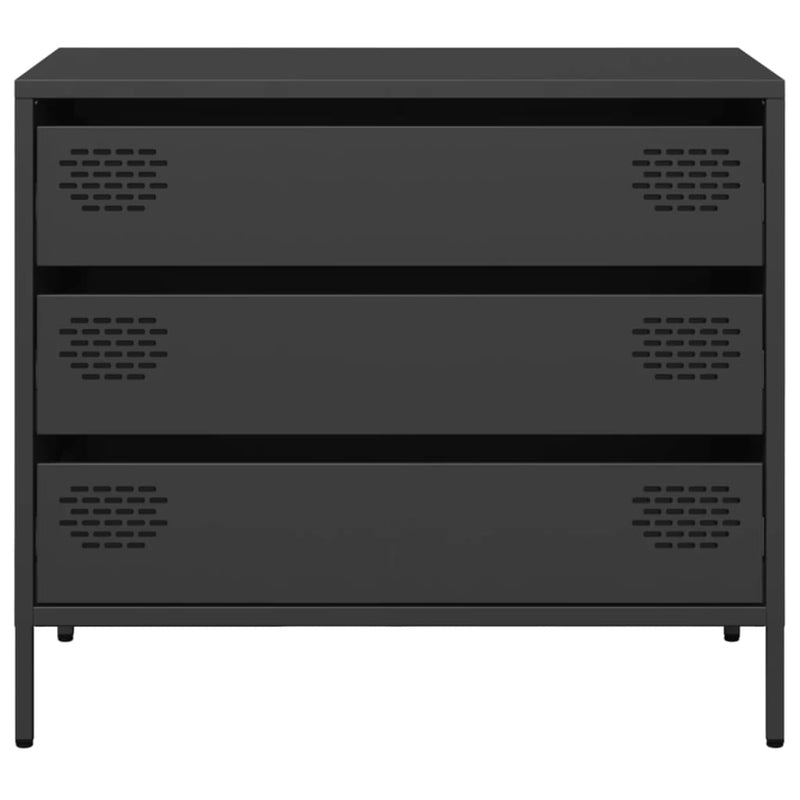 Sideboard Schwarz 68x39x58,5 cm Kaltgewalzter Stahl