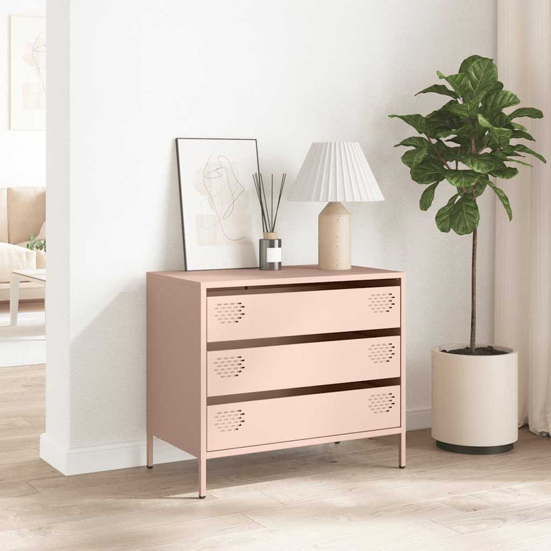 Sideboard Rosa 68x39x58,5 cm Kaltgewalzter Stahl