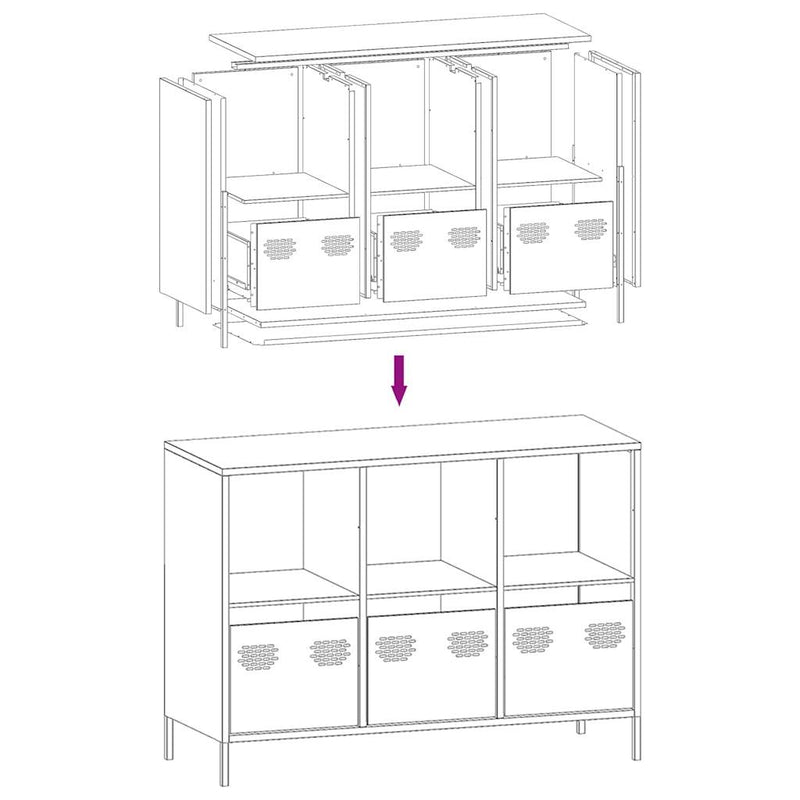 Sideboard Anthrazit 101,5x39x73,5 cm Kaltgewalzter Stahl