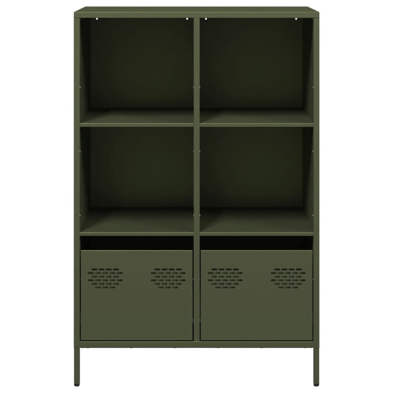 Highboard Olivgrün 68x39x103,5 cm Stahl