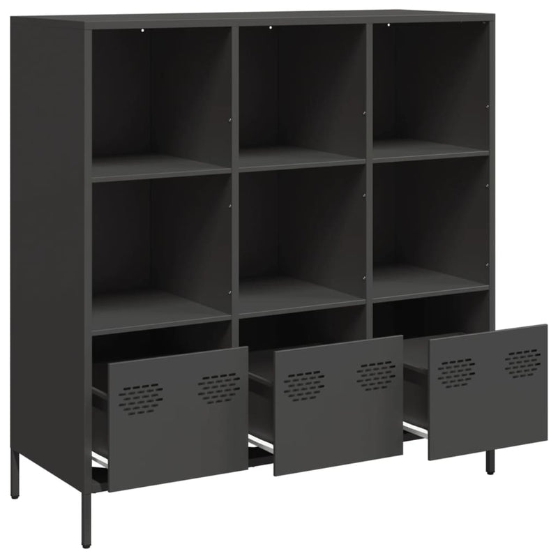 Highboard Schwarz 101,5x39x103,5 cm Stahl