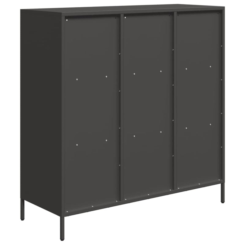 Highboard Schwarz 101,5x39x103,5 cm Stahl