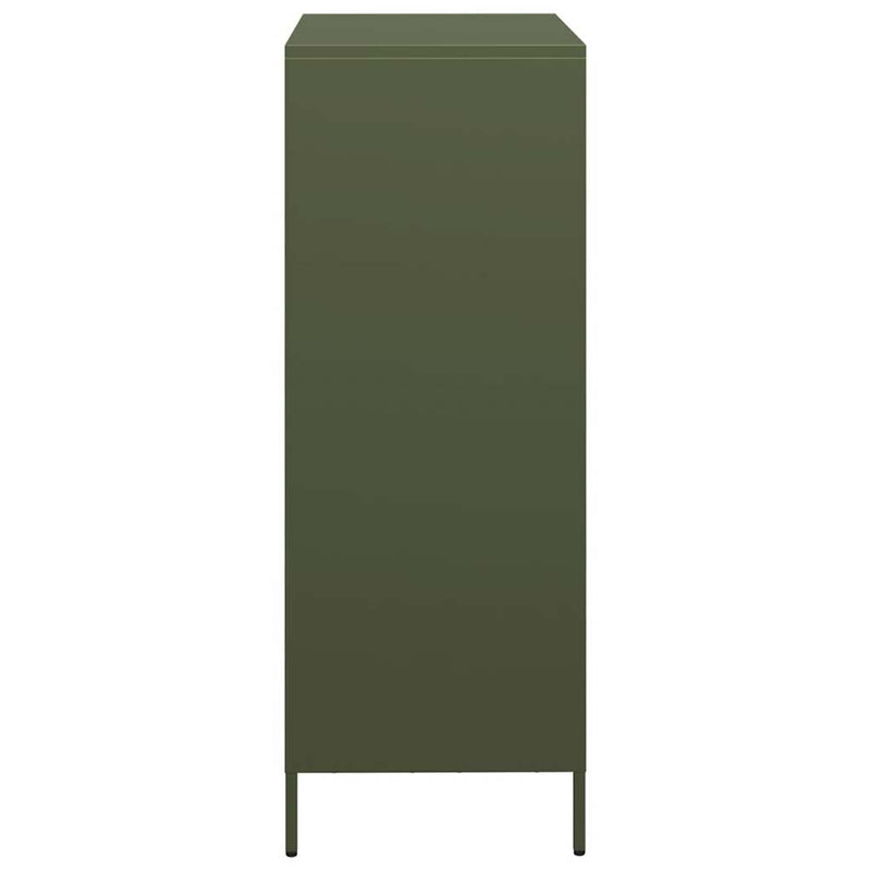 Highboard Olivgrün 39x35x103,5 cm Stahl