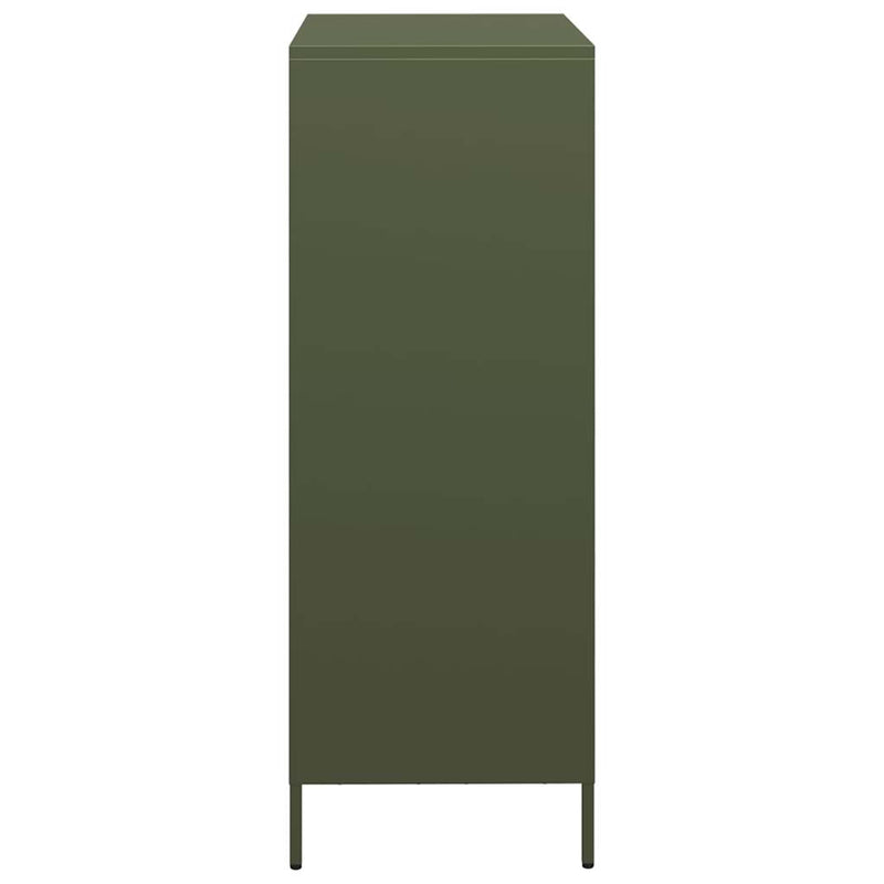 Highboard Olivgrün 68x39x103,5 cm Stahl