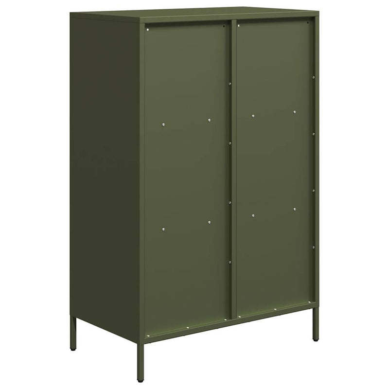 Highboard Olivgrün 68x39x103,5 cm Stahl