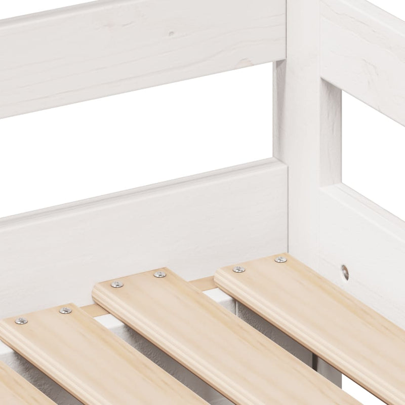 Tagesbett Ausziehbar mit Schubladen Weiß 90x200 cm Kiefernholz