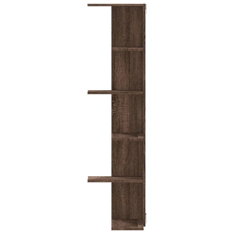 Wand-Eckregal Braun Eichen-Optik 36,5x36,5x140 cm Holzwerkstoff