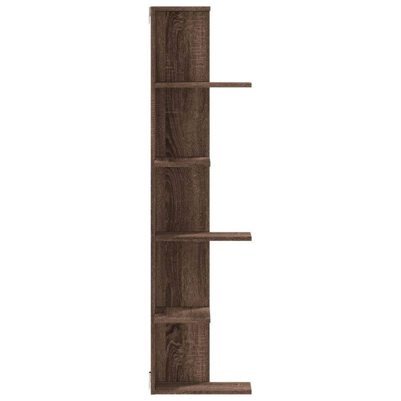 Wand-Eckregal Braun Eichen-Optik 36,5x36,5x140 cm Holzwerkstoff