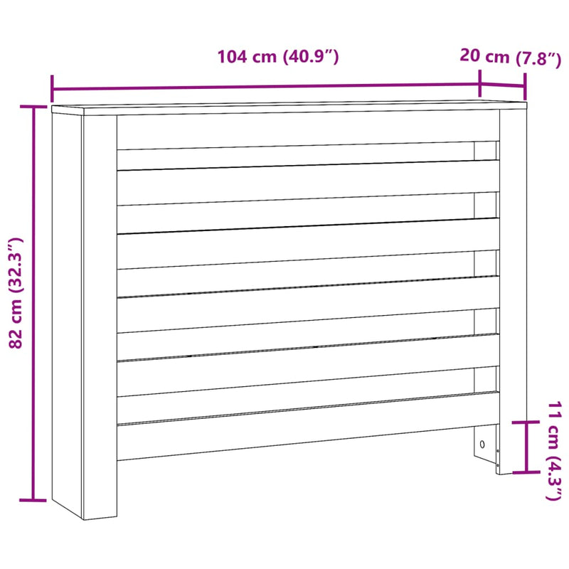 Heizkörperverkleidung Altholz-Optik 104x20x82 cm Holzwerkstoff