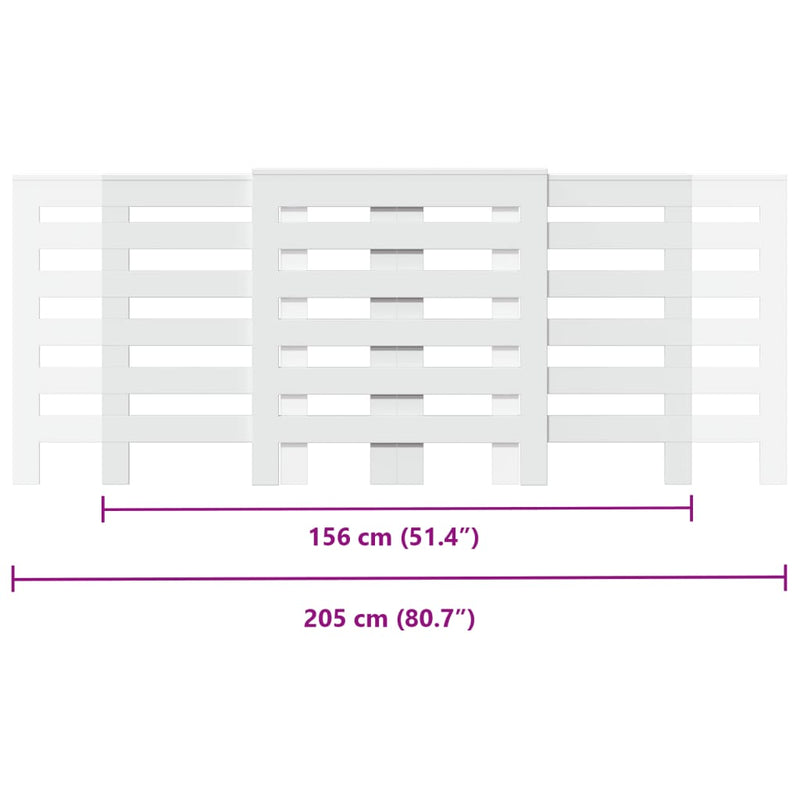 Heizkörperverkleidung Weiß 205x21,5x83,5 cm Holzwerkstoff