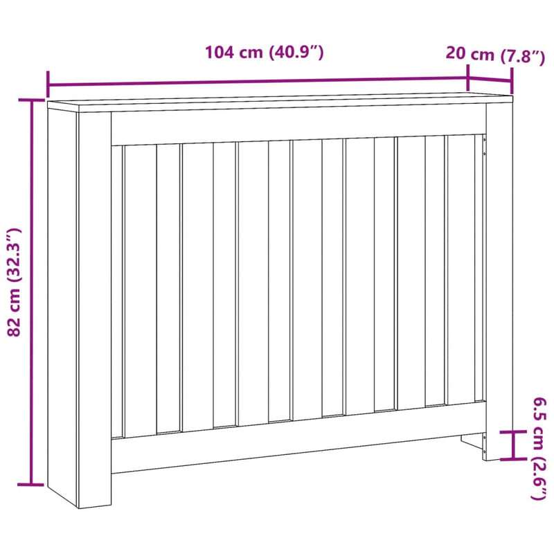 Heizkörperverkleidung Altholz-Optik 104x20x82 cm Holzwerkstoff