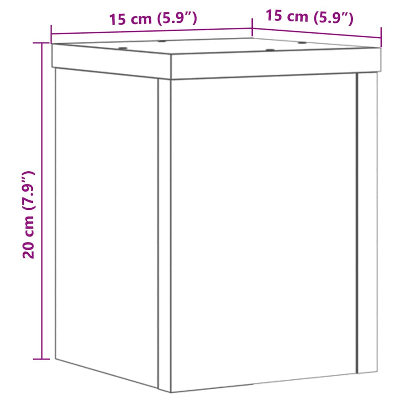 Pflanzenständer 2 Stk. Grau Sonoma 15x15x20 cm Holzwerkstoff