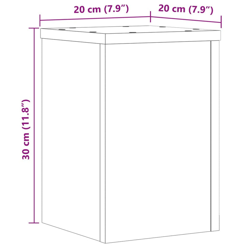 Pflanzenständer 2 Stk. Grau Sonoma 20x20x30 cm Holzwerkstoff