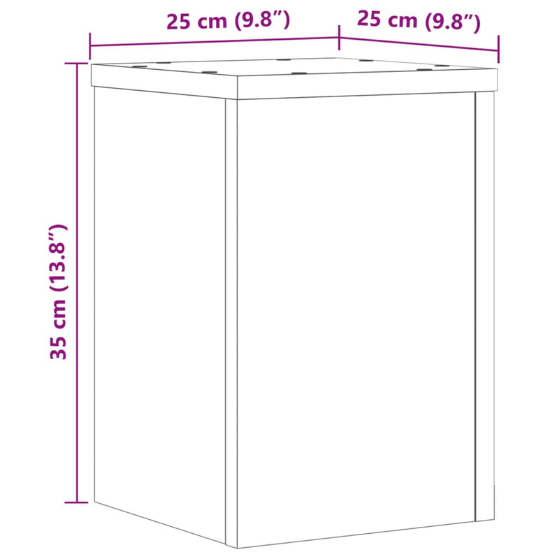 Pflanzenständer 2 Stk. Grau Sonoma 25x25x35 cm Holzwerkstoff