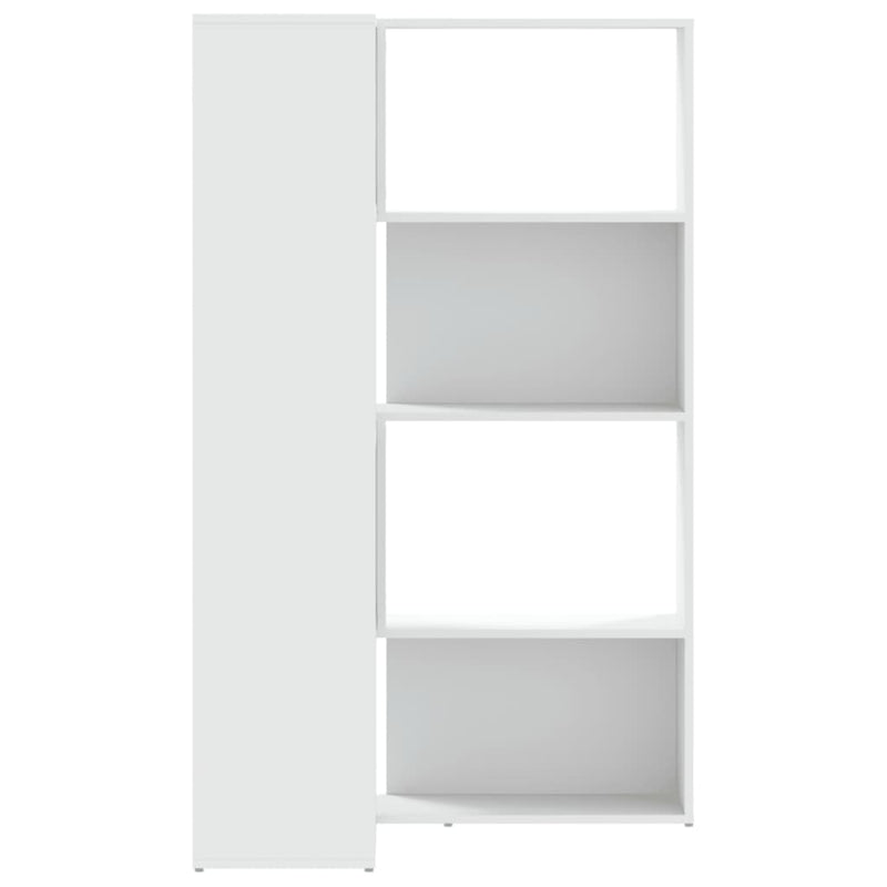 Eck-Bücherregal 4 Etagen Weiß 85x85x140 cm Holzwerkstoff