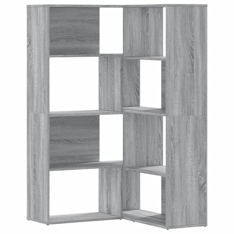 Eck-Bücherregal 4 Etagen Grau Sonoma 85x85x140 cm Holzwerkstoff