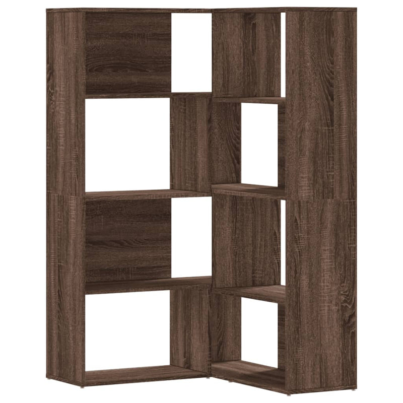 Eck-Bücherregal 4 Etagen Eichen-Optik 85x85x140cm Holzwerkstoff