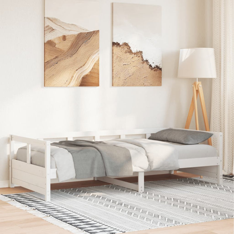 Tagesbett Weiß 80x200 cm Massivholz Kiefer