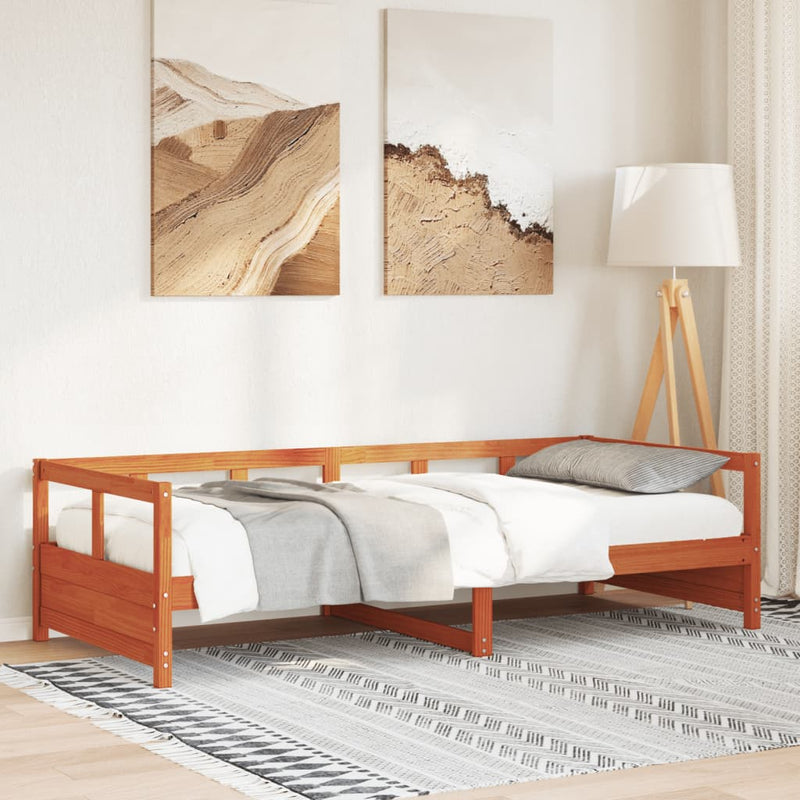 Tagesbett Wachsbraun 80x200 cm Massivholz Kiefer