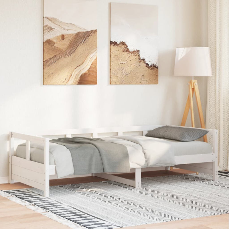 Tagesbett Weiß 90x200 cm Massivholz Kiefer