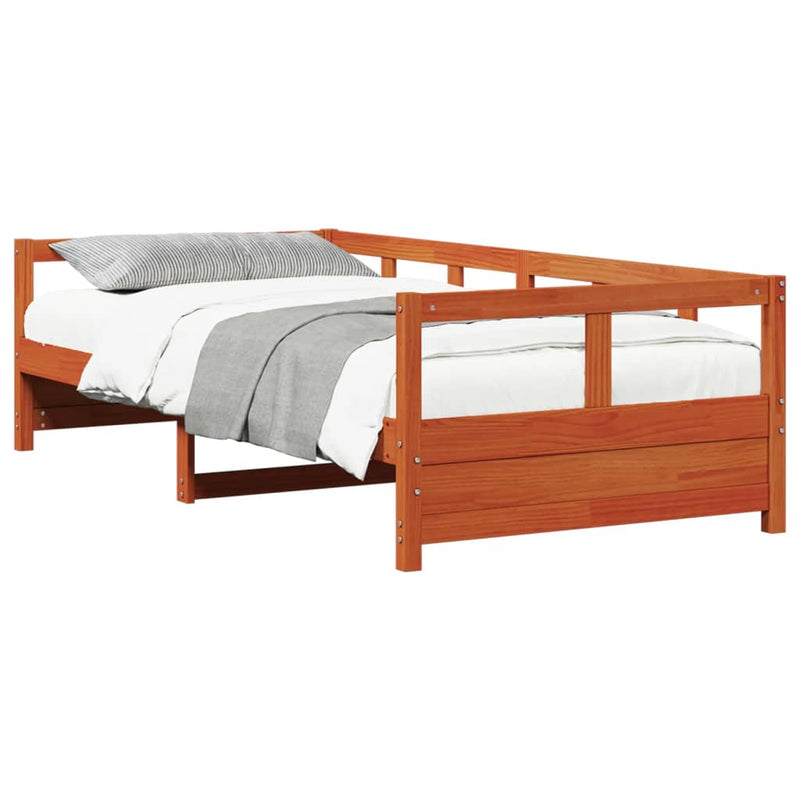 Tagesbett Wachsbraun 90x190 cm Massivholz Kiefer