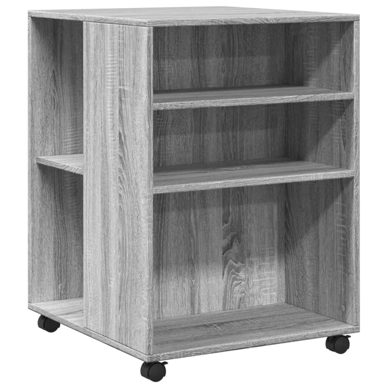 Beistelltisch mit Rollen Grau Sonoma 55x60x78 cm Holzwerkstoff