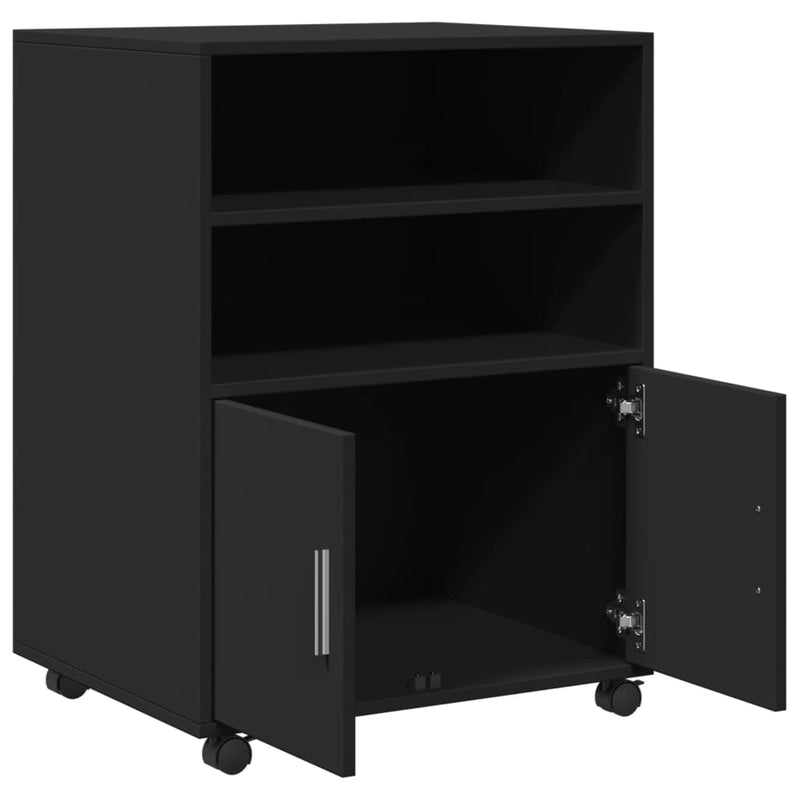 Rollschrank Schwarz 60x48x81 cm Holzwerkstoff