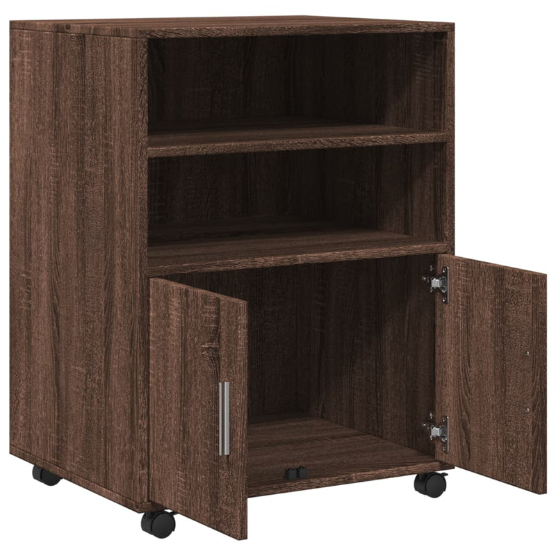 Rollschrank Braun Eichen-Optik 60x48x81 cm Holzwerkstoff