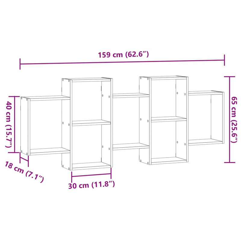 Wandregal Artisan-Eiche 159x18x65 cm Holzwerkstoff