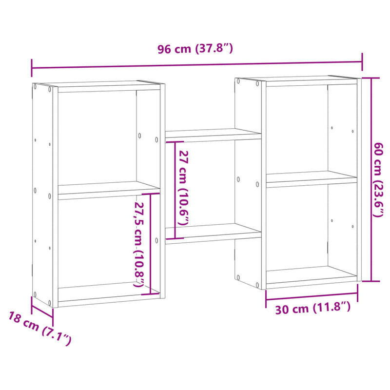 Wandregal Sonoma-Eiche 96x18x60 cm Holzwerkstoff