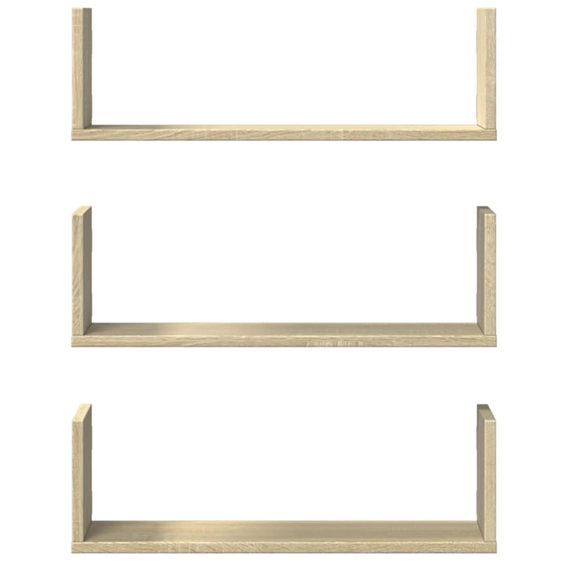 Wandregale 3 Stk. Sonoma-Eiche 58x18x18 cm Holzwerkstoff