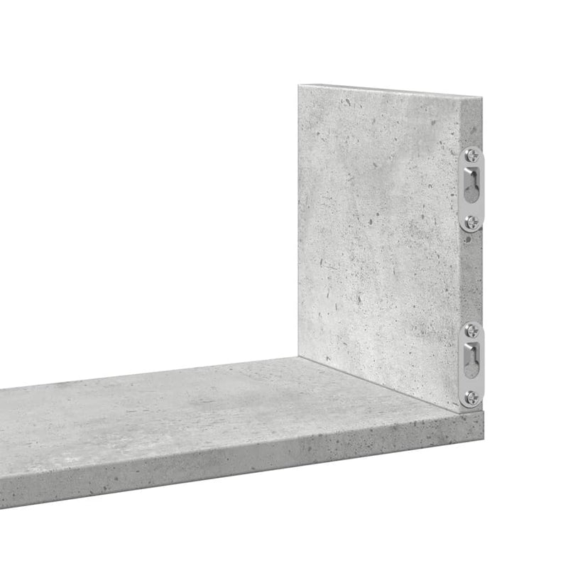 Wandregale 3 Stk. Betongrau 58x18x18 cm Holzwerkstoff