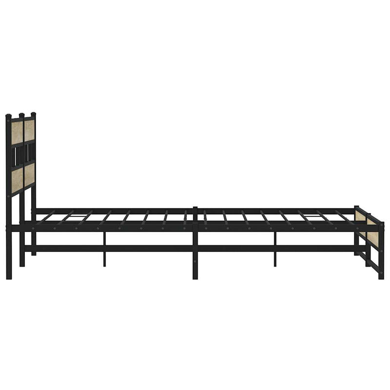 Metallbett ohne Matratze Sonoma-Eiche 183x213 cm